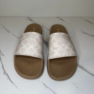 Coach Women's Udele Sport Slide In Signature Canvas - Chalk/Taupe - 10